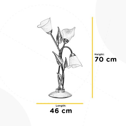 ONLI - Lampă de masă MIRANDA 3xE14/6W/230V 70 cm