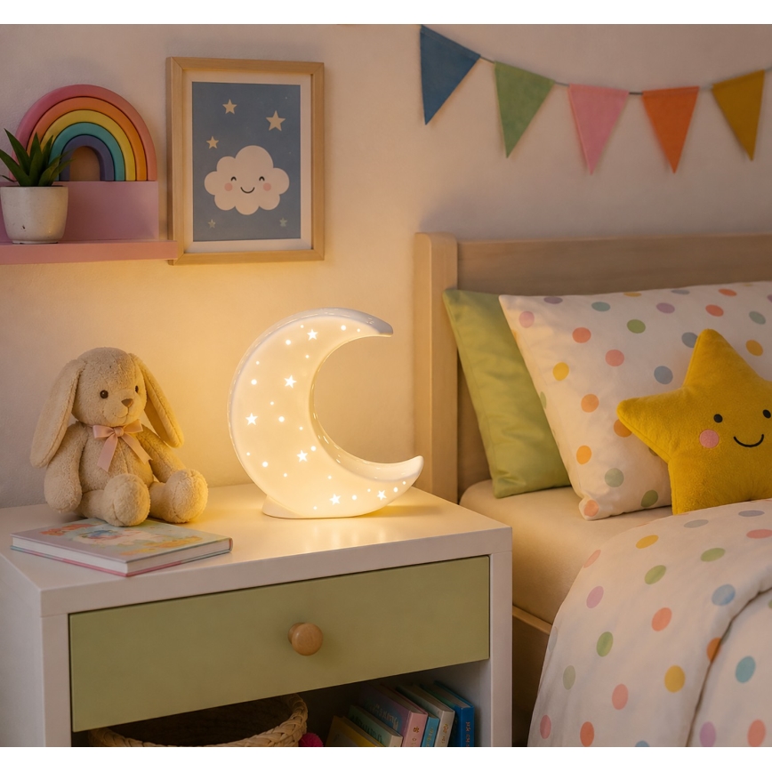 ONLI - Lampă de masă PORCELLANA 1xE14/6W/230V 21 cm lună
