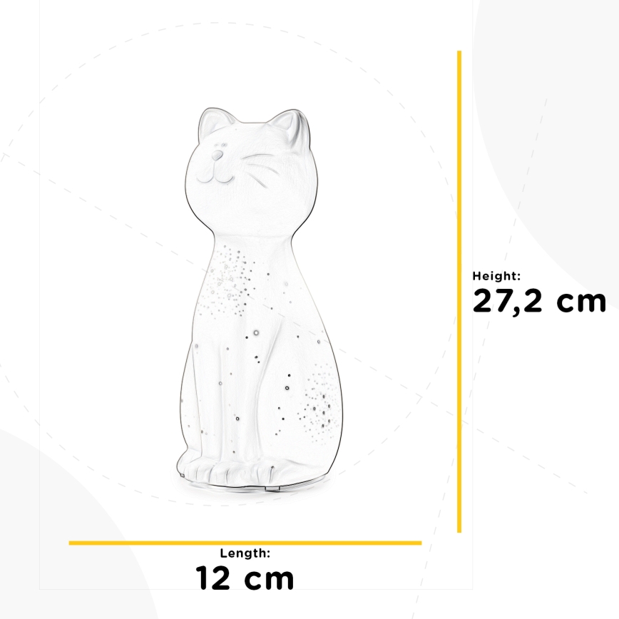 ONLI - Lampă de masă PORCELLANA 1xE14/6W/230V 27,2 cm pisică