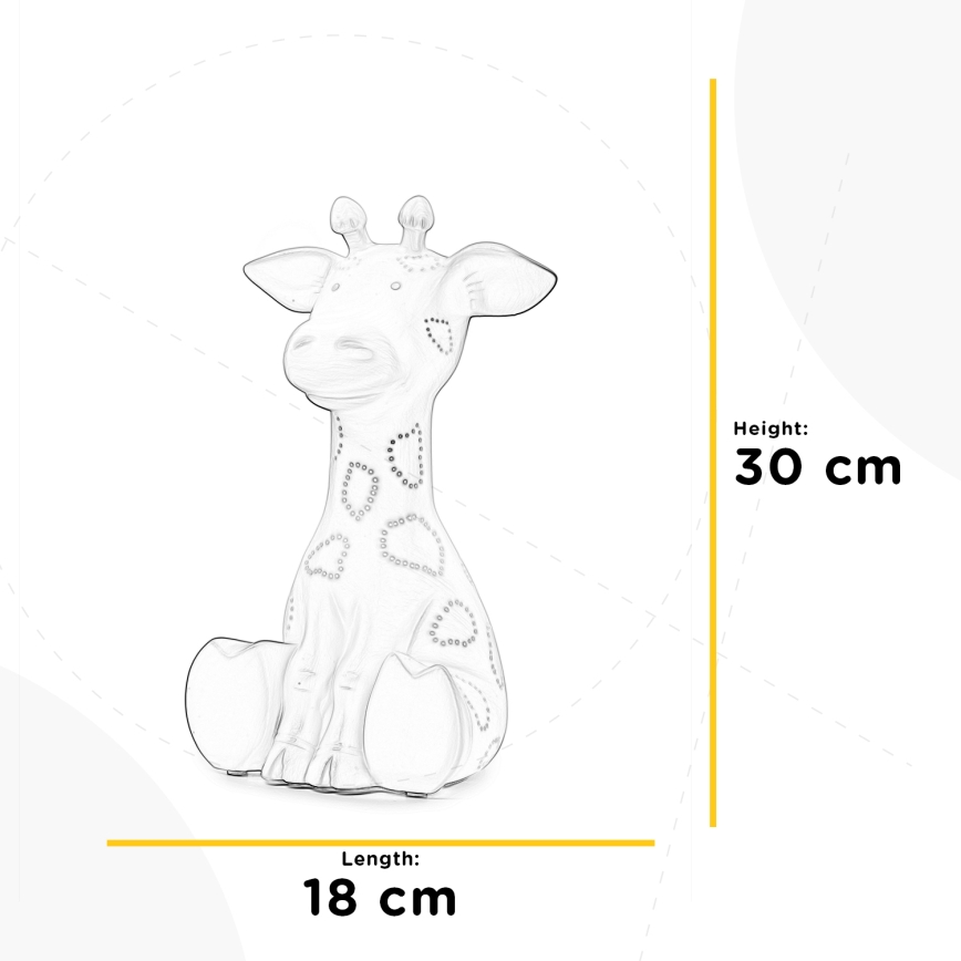 ONLI - Lampă de masă PORCELLANA 1xE14/6W/230V 30 cm girafă