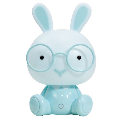 ONLI - Lampă de veghe LED reglabilă pentru copii PUPPIES, LED/3W/230V, 22 cm, iepuraș/albastru