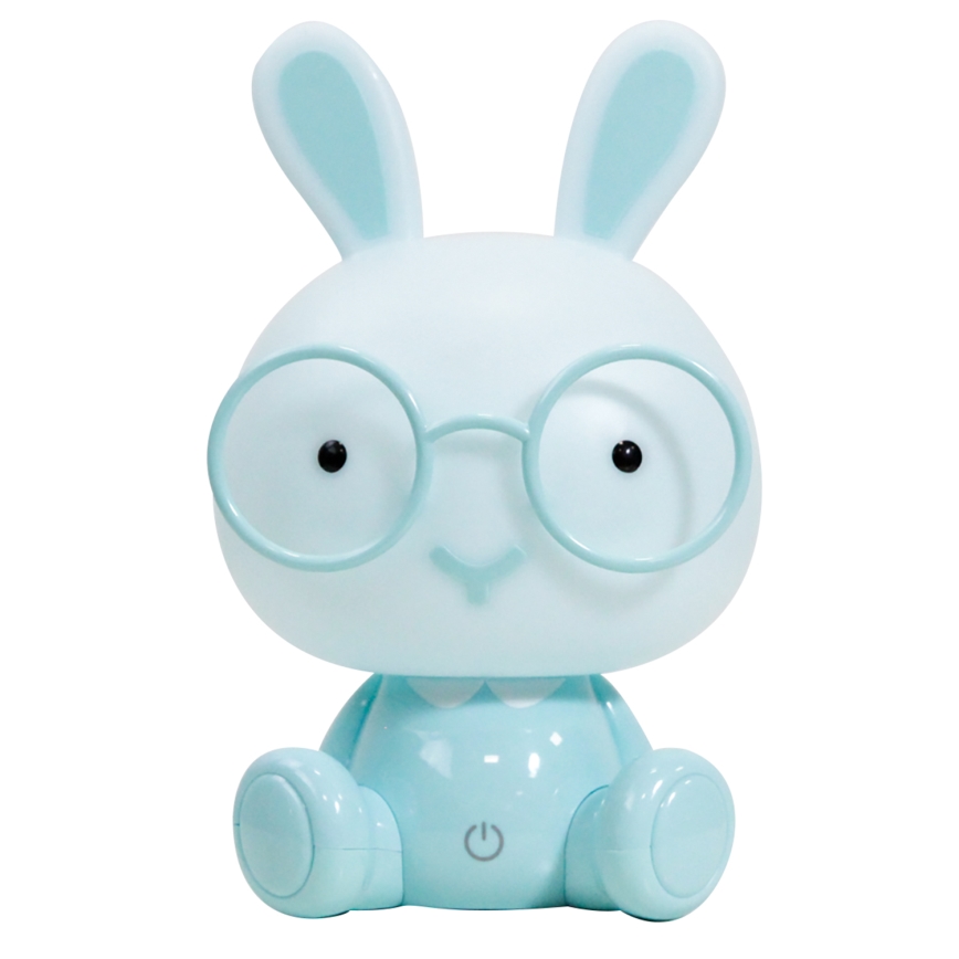 ONLI - Lampă de veghe LED reglabilă pentru copii PUPPIES, LED/3W/230V, 22 cm, iepuraș/albastru