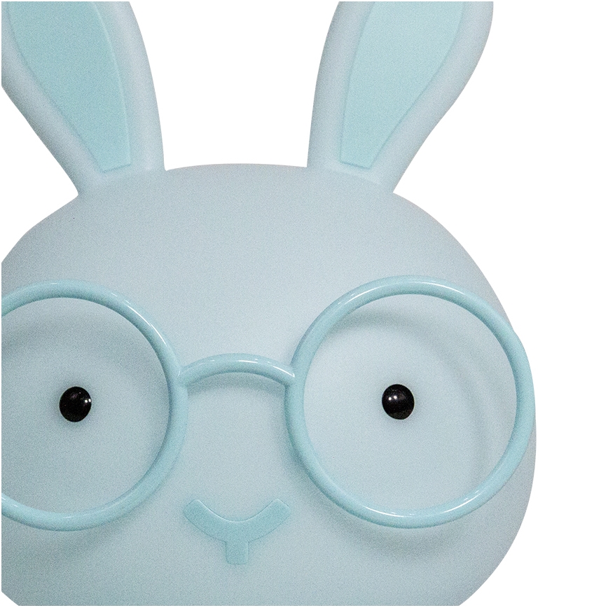 ONLI - Lampă de veghe LED reglabilă pentru copii PUPPIES, LED/3W/230V, 22 cm, iepuraș/albastru