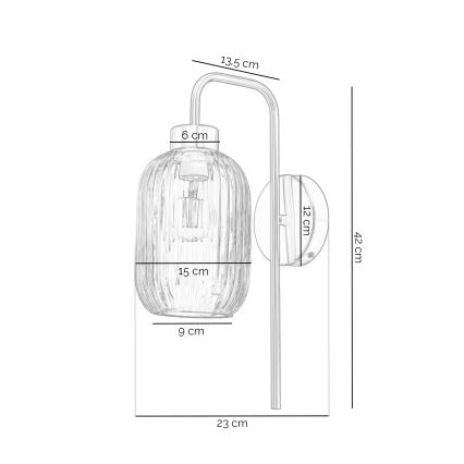 ONLI - Lampă de perete DOROTY 1xE27/15W/230V alamă