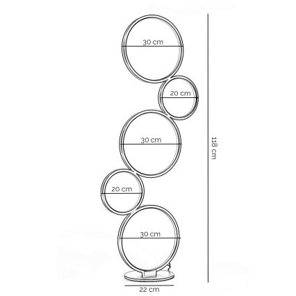 ONLI - Lampă de podea LED RINGS, 58 W, 230 V, 4000 K, neagră