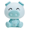 ONLI - Lampă de veghe LED reglabilă pentru copii PUPPIES LED/3W/230V 19 cm purceluș/albastru