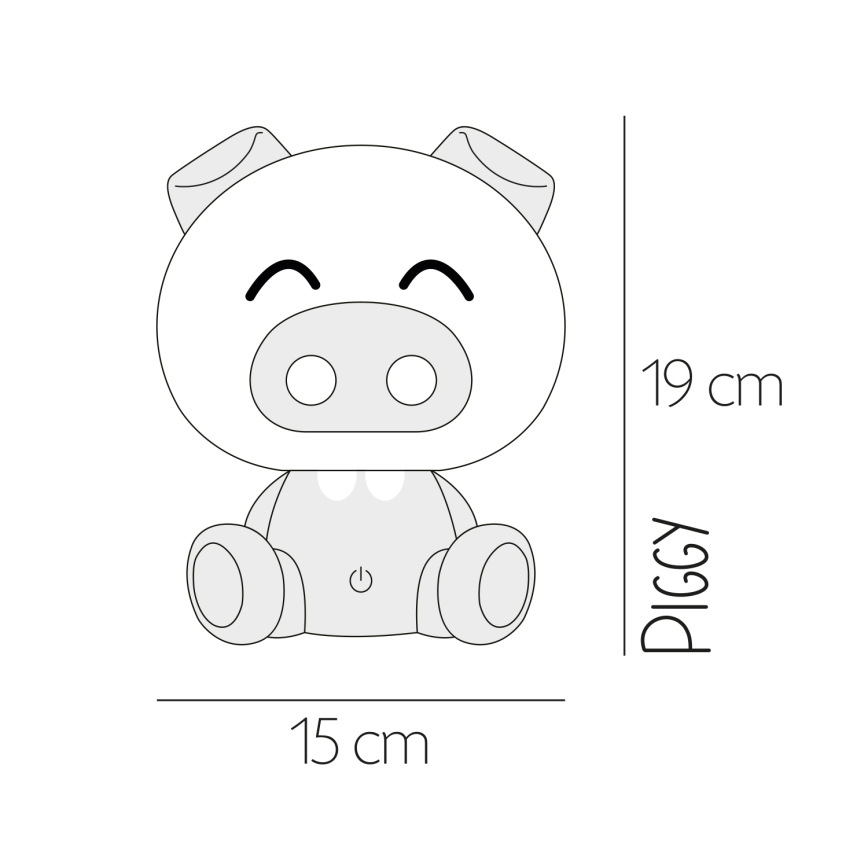 ONLI - Lampă de veghe LED reglabilă pentru copii PUPPIES LED/3W/230V 19 cm purceluș/galben