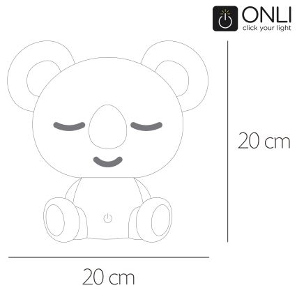 ONLI - Lampă de veghe LED dimabilă pentru copii PUPPIES LED/3W/230V 20 cm koala/verde
