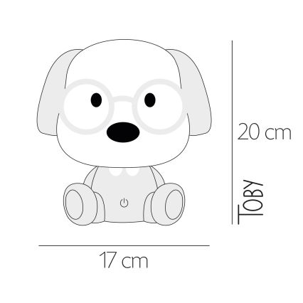 ONLI - Lampă de veghe LED reglabilă pentru copii PUPPIES, LED/3W/230V, 20 cm, câine/roz