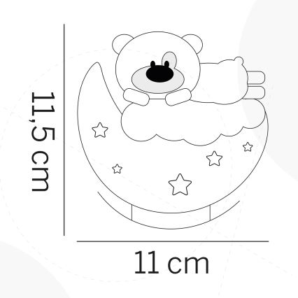 ONLI - Lampă de veghe LED reîncărcabilă pentru copii NUVOLINA LED/2,5W/5V 300 mAh ursuleț/albastru