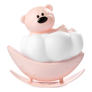 ONLI - Lampă de veghe reîncărcabilă pentru copii NUVOLINA LED/2,5W/5V 300 mAh ursuleț/roz