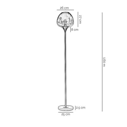ONLI - Lampadar ELIDE 1xE27/15W/230V negru/cupru