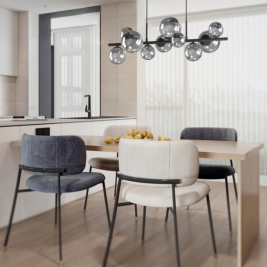 ONLI - Lustră cu cablu PALOMA 10xG9/3W/230V negru/fumuriu