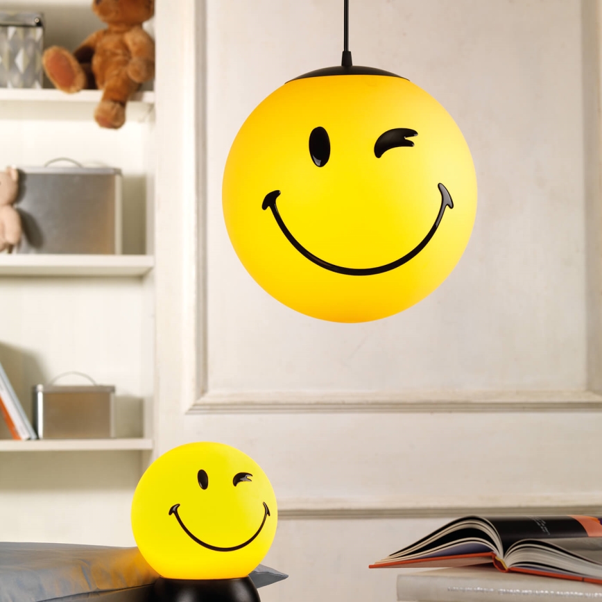 ONLI - lustră pentru copii SMILEY, pe cablu, 1xE27/15W/230V, galbenă