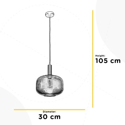 ONLI - Pendul cu cablu DOROTY, 1xE27/15W/230V, alb/crom lucios
