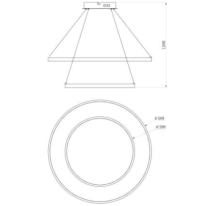 ONLI - Pendul LED pe cablu NOELIA, 30W/230V, negru
