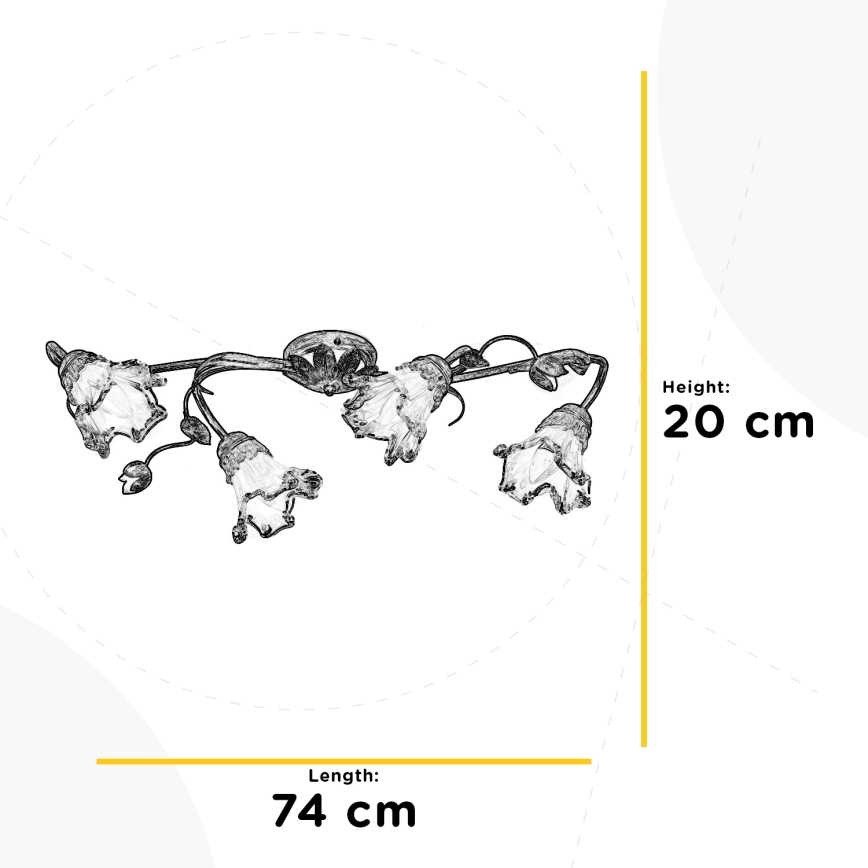ONLI - Plafonieră ARIANNA 4xE14/6W/230V, bronz