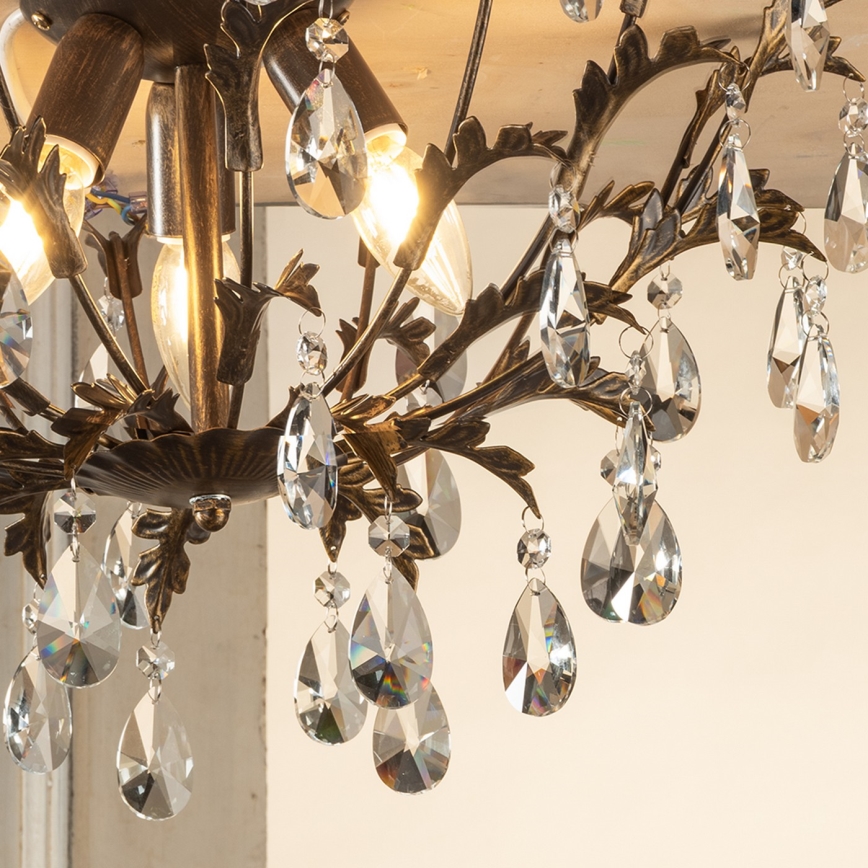 ONLI - Plafonieră TERESA 3xE14/6W/230V bronz