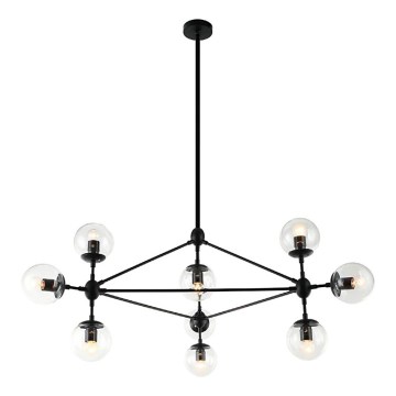 Open Design OR80094 - Lustră pe tijă BAO 10xE27/8W/230V diam. 90 cm neagră