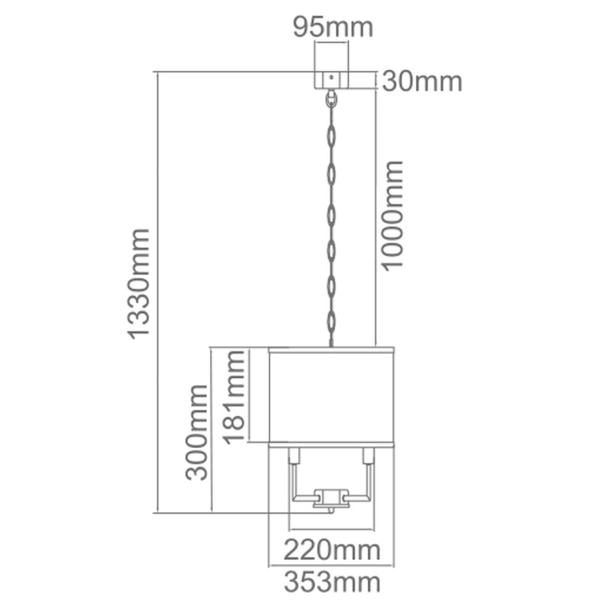 Open Design OR80209 - Lustră suspendată pe lanț CASA, 3xE14/12W/230V, crem/crom lucios