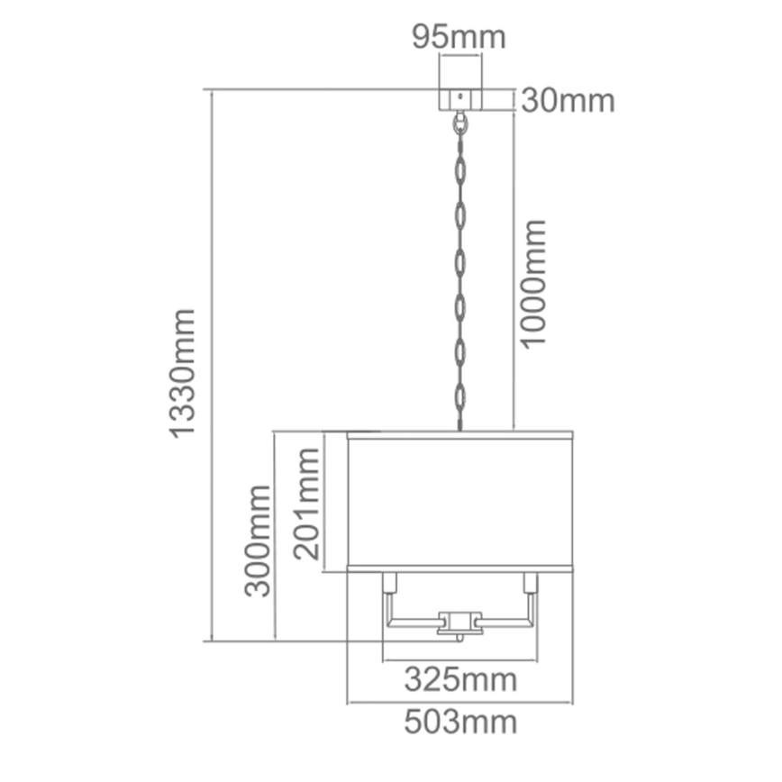 Open Design OR80230 - Lustră CASA suspendată cu lanț, 6xE14/15W/230V, cremă/alamă