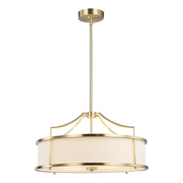 Open Design OR80896 - Lustră STANZA pe tijă, 4xE27/15W/230V, Ø 55 cm, alamă/alb