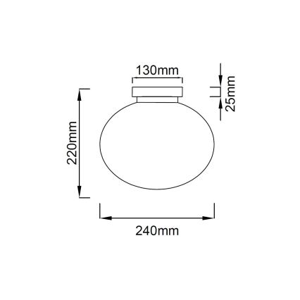 Open Design OR81145 - Plafonier PALLA, 1 x E14 (8 W), 230 V, Ø 24 cm, crom lucios