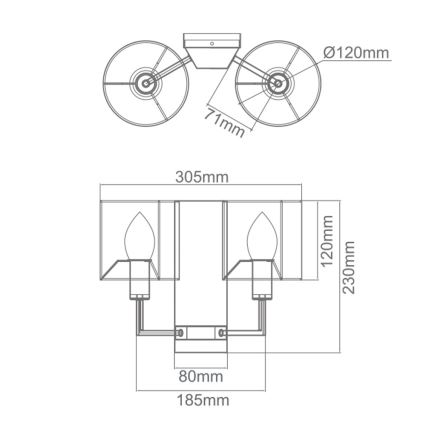 Open Design OR81497 - Aplica de perete CASA 2xE14/12W/230V, crom lucios/crem