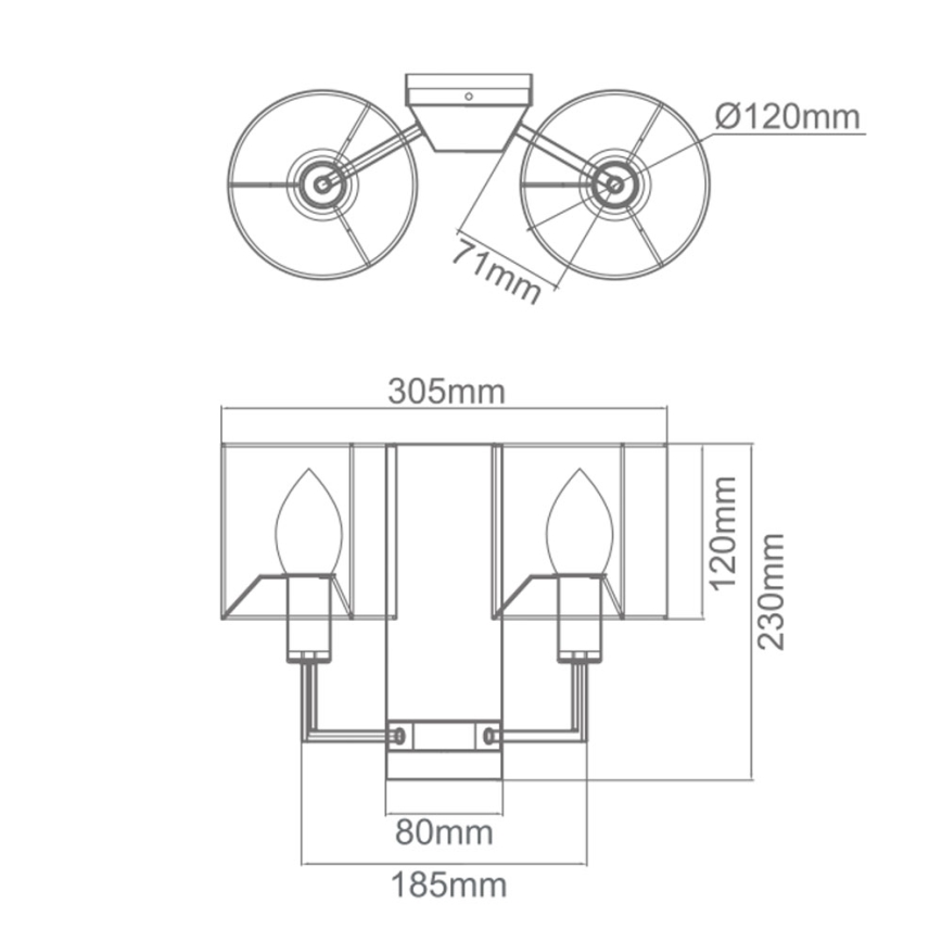 Open Design OR81497 - Aplica de perete CASA 2xE14/12W/230V, crom lucios/crem