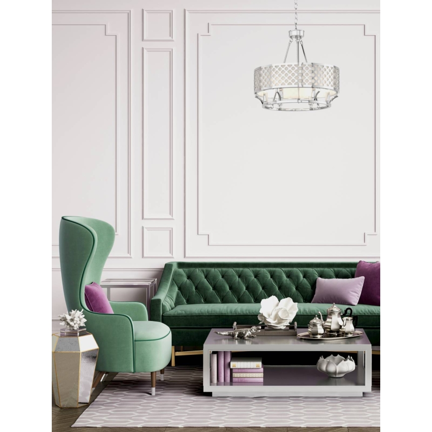 Open Design OR84375 - Lustru suspendat pe lanț VERNO 6xE14/12W/230V Ø 55 cm crom lucios