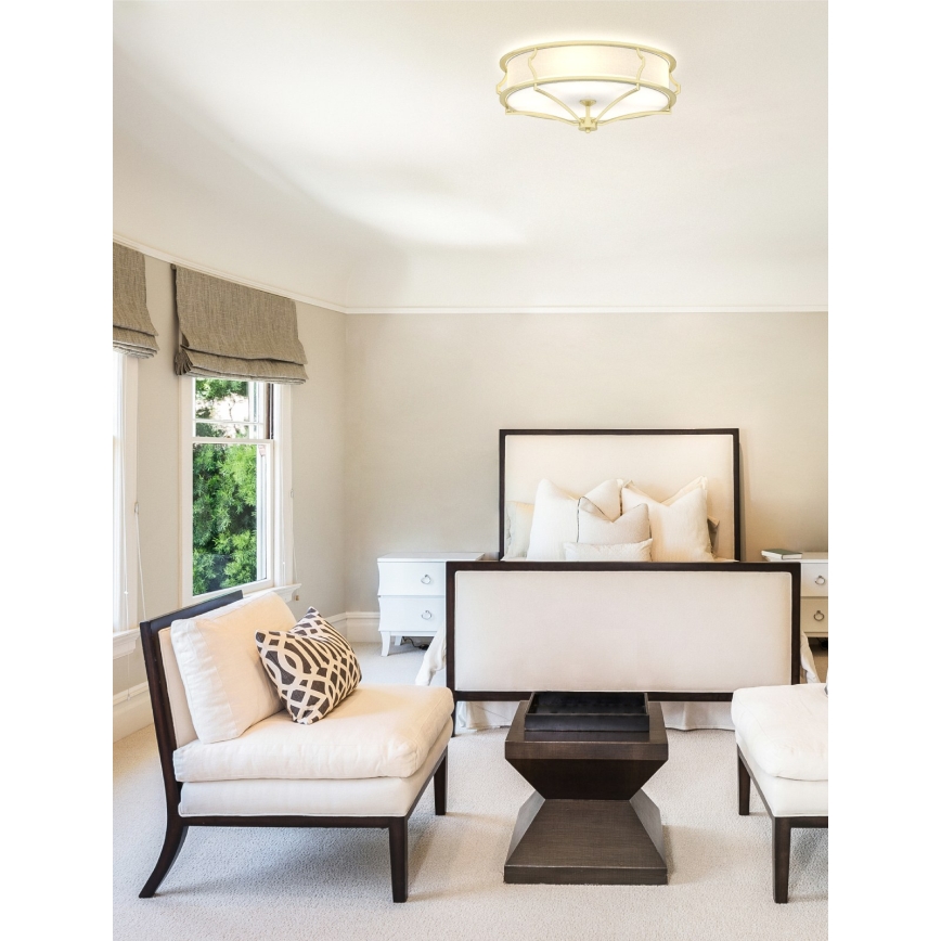 Open Design OR84443 - Plafonieră STESSO, 6xE27/12W/230V, Ø 85 cm, alamă/alb