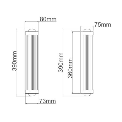 Open Design OR84498 - Aplica de perete pentru baie FUMI 2xG9/8W/230V IP44 neagră