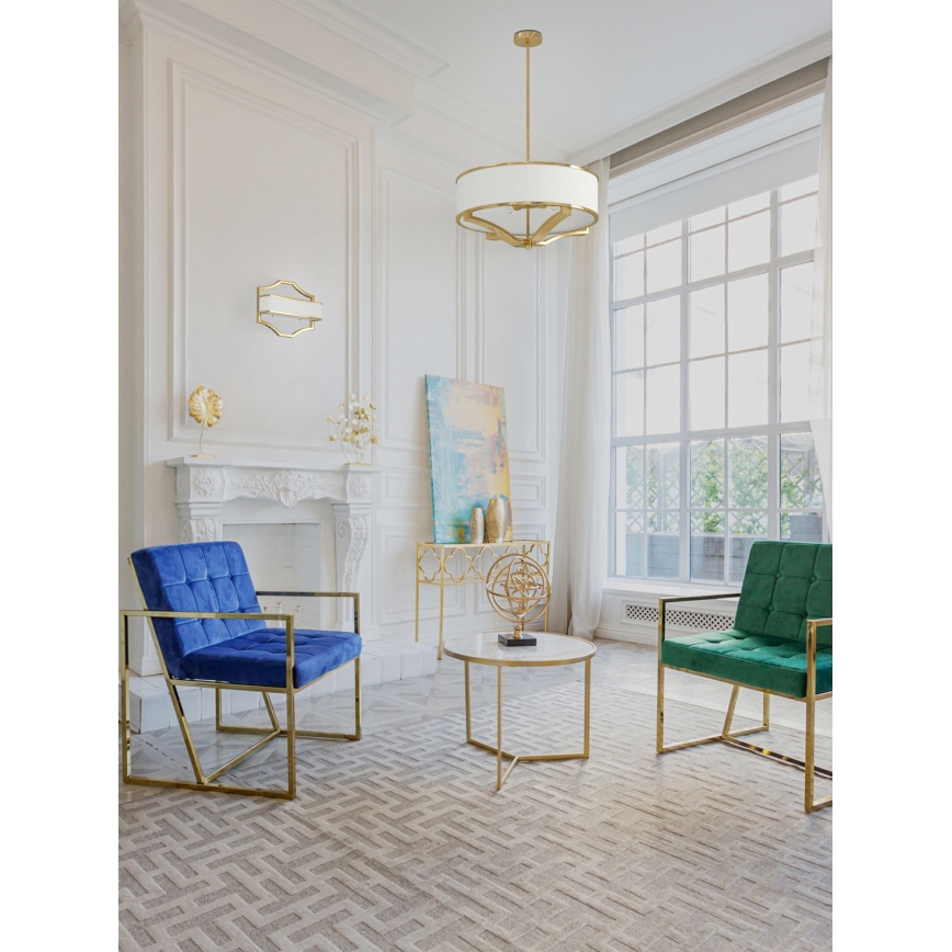 Open Design OR84825 - Lustră pe tijă GERDO, 4xE27/12W/230V, auriu/alb