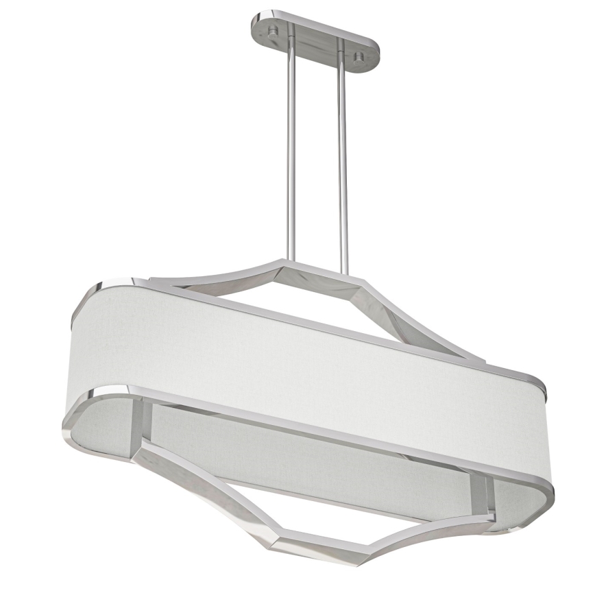 Open Design OR84849 - Lustră pe tijă GERDO OVALE 6xE14/12W/230V crom lucios/alb