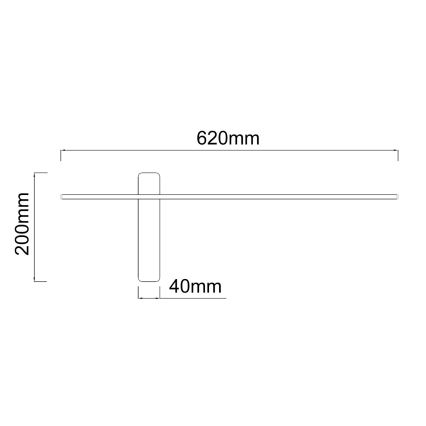 Open Design OR85068 - Aplica de perete BENE LED, 7W/230V, 62 cm, neagră