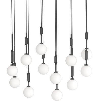 Open Design OR85464 - Lustră suspendată pe cablu ERO 12xG9/8W/230V neagră