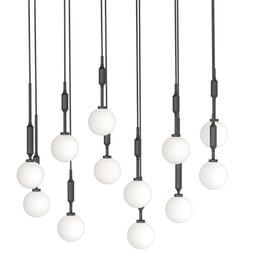 Open Design OR85464 - Lustră suspendată pe cablu ERO 12xG9/8W/230V neagră