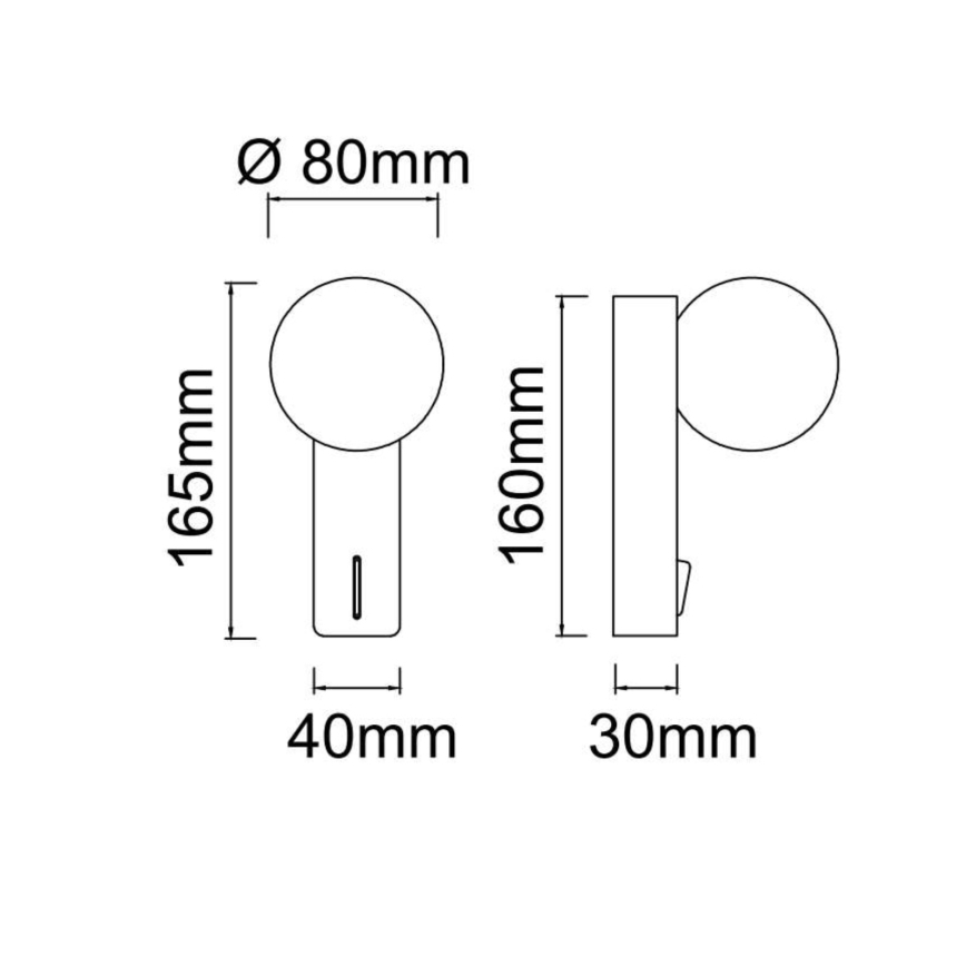 Open Design OR85556 - Aplică de perete pentru baie BOLETTA 1xG9/8W/230V IP44 neagră