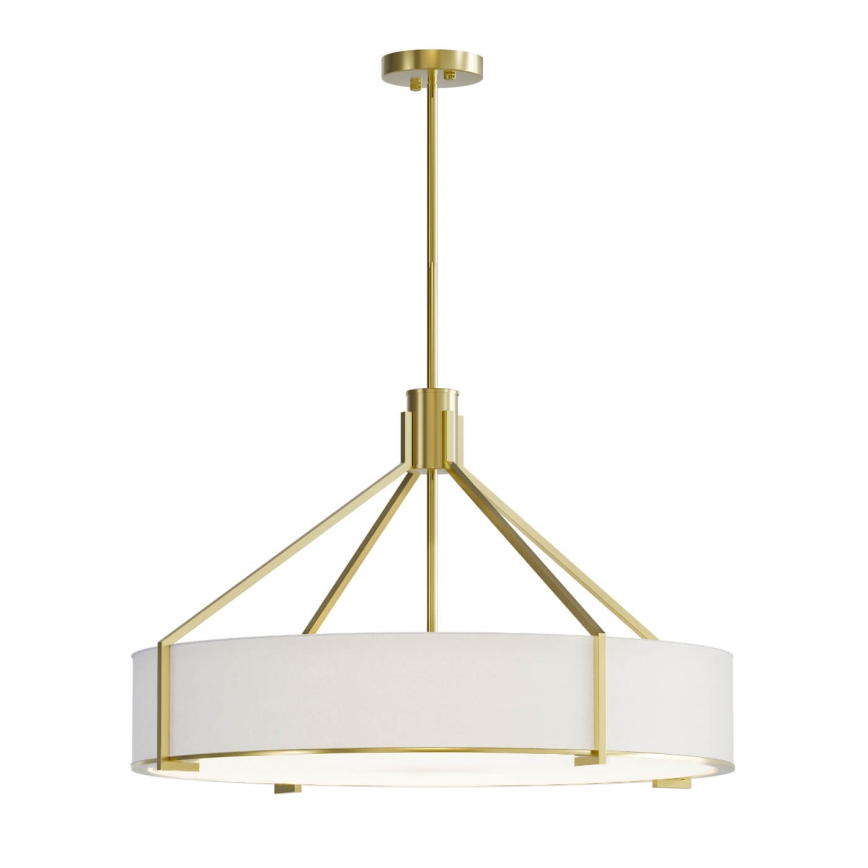 Open Design OR85662 - Lustru pe tijă DORETTO, 6xE27/15W/230V, Ø70 cm, auriu/alb