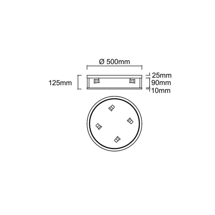 Open Design OR85808 - Plafonieră SANDRO 4xE14/12W/230V, Ø 50 cm, crom lucios