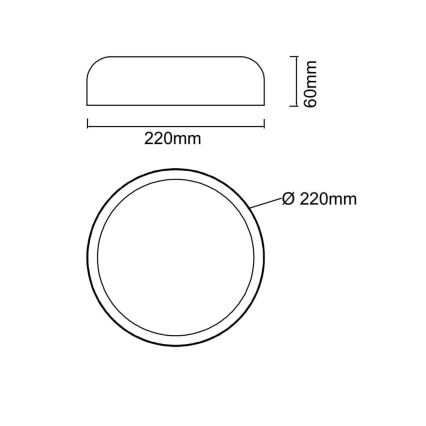 Open Design OR85921 - Plafonieră LED CEDRONE LED/14W/230V 3000/4500/6500K Ø 22 cm neagră