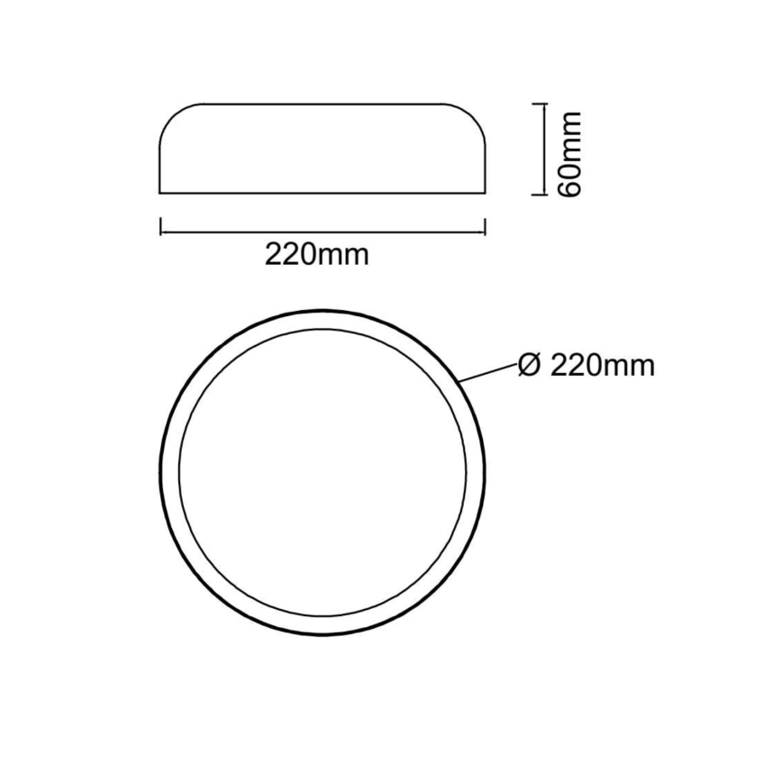 Open Design OR85921 - Plafonieră LED CEDRONE LED/14W/230V 3000/4500/6500K Ø 22 cm neagră
