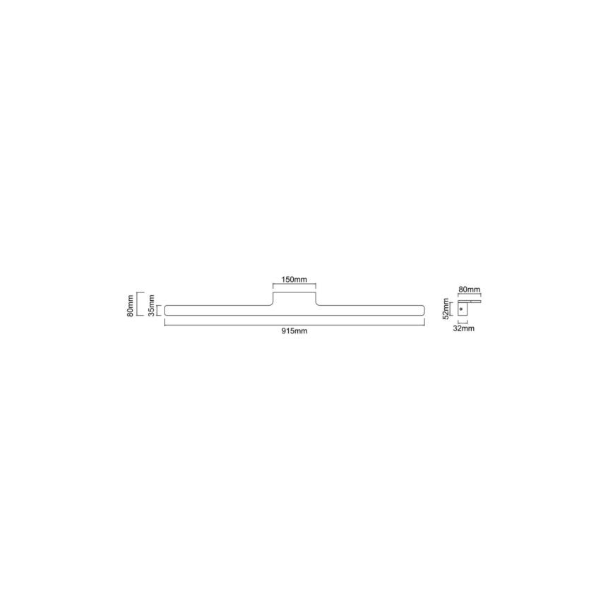 Open Design OR86140 - Aplica LED pentru oglindă de baie LUCE, 12W/230V, 3000/4500/6500K, 91,5 cm, IP44, alamă