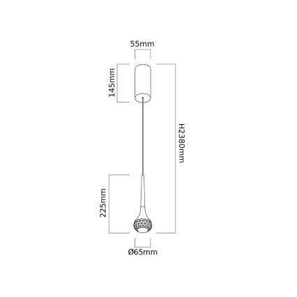 Open Design OR86171 - Lustră LED suspendată pe cablu CRIMA, 7W/230V, alamă