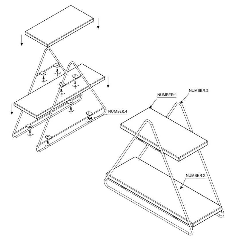Organizator cu rafturi 35x40 cm auriu