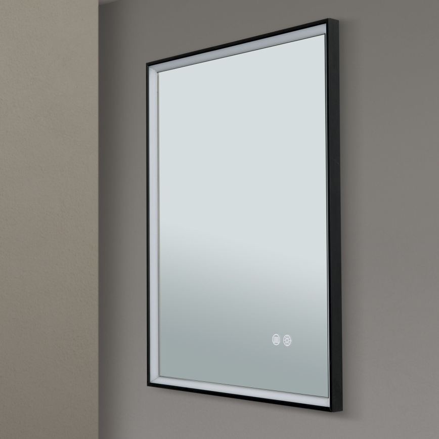 Oglindă încălzită de perete pentru baie cu iluminare FRAME LED/48W/230V 3000/4000/6000K 60x45 cm IP44