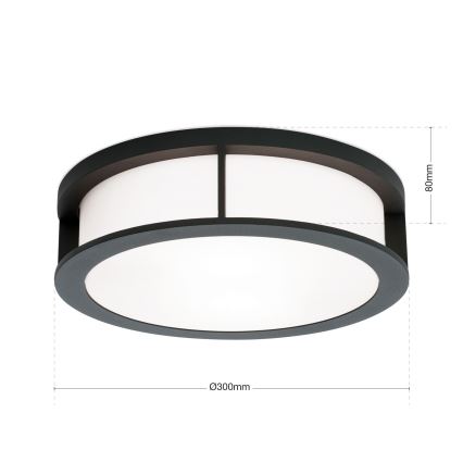 Aplică de exterior HENRY, 2xE27/15W/230V, Ø 30 cm, IP44, antracit