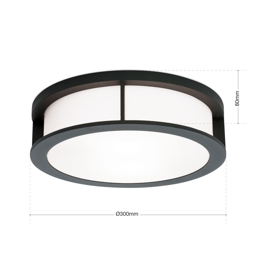 Aplică de exterior HENRY, 2xE27/15W/230V, Ø 30 cm, IP44, antracit