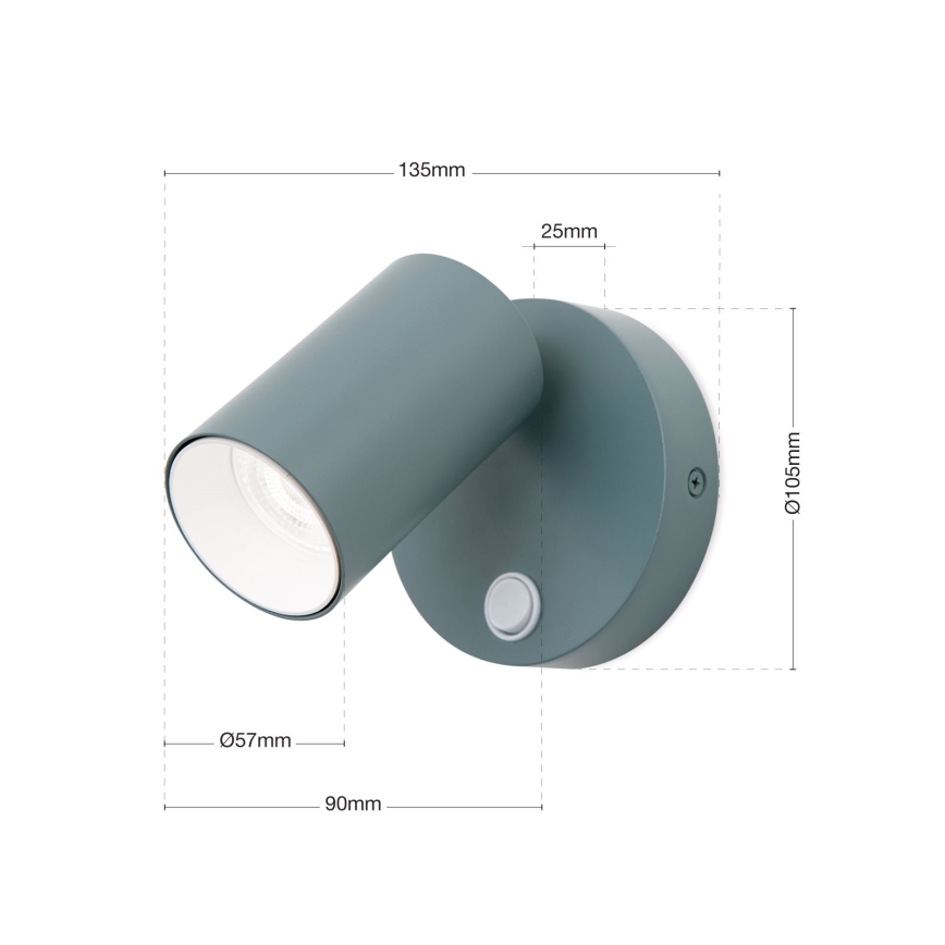 Aplică spot de perete PENN 1xGU10/13W/230V gri