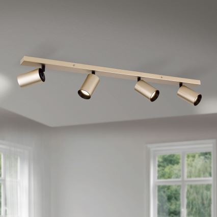 Corp de iluminat cu spoturi SEAN 4xGU10/13W/230V auriu
